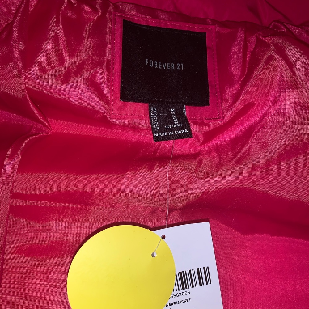 Hot pink coat!